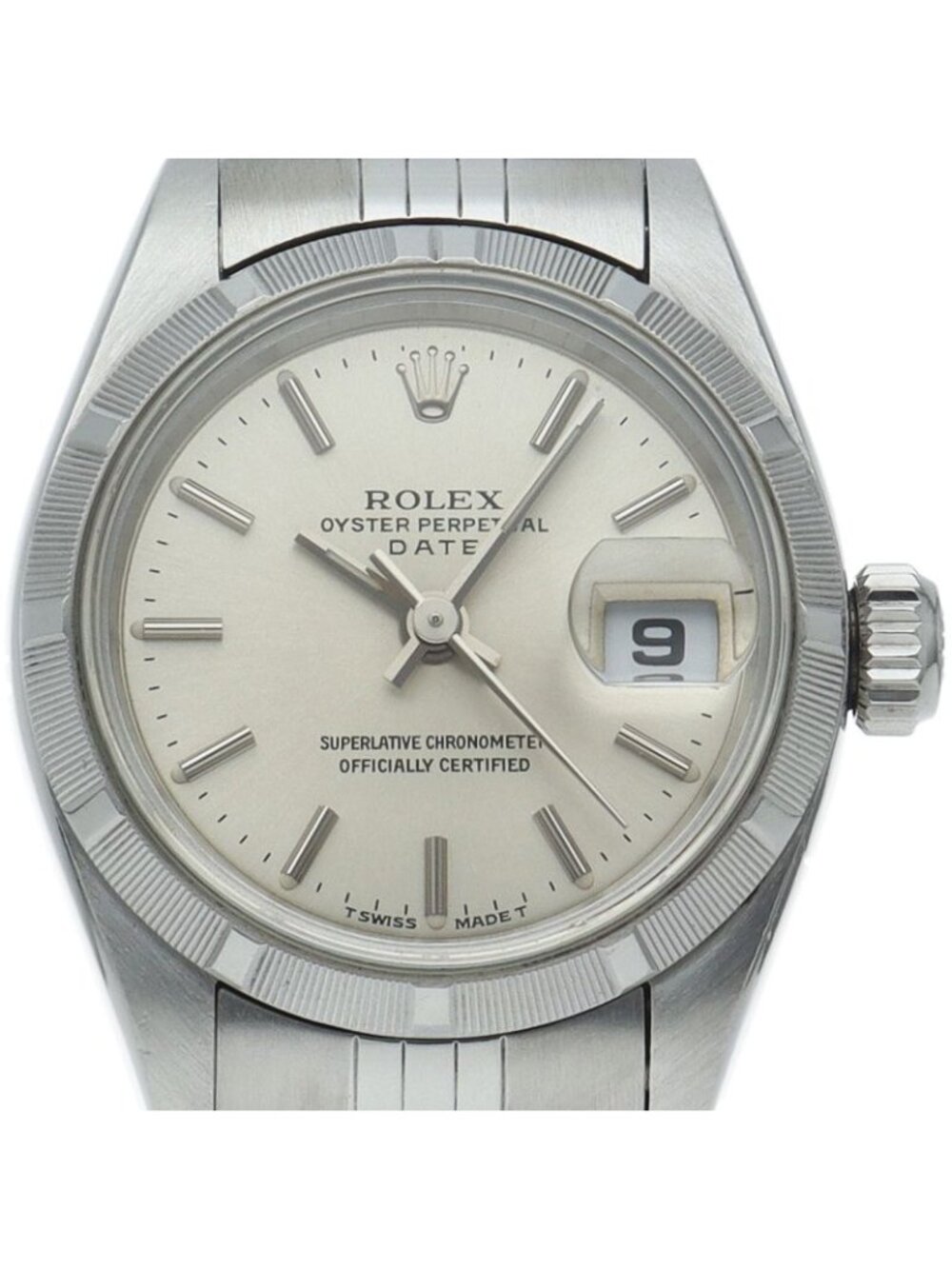 Rolex Oyster Perpetual Date Watch SS Silver Polished